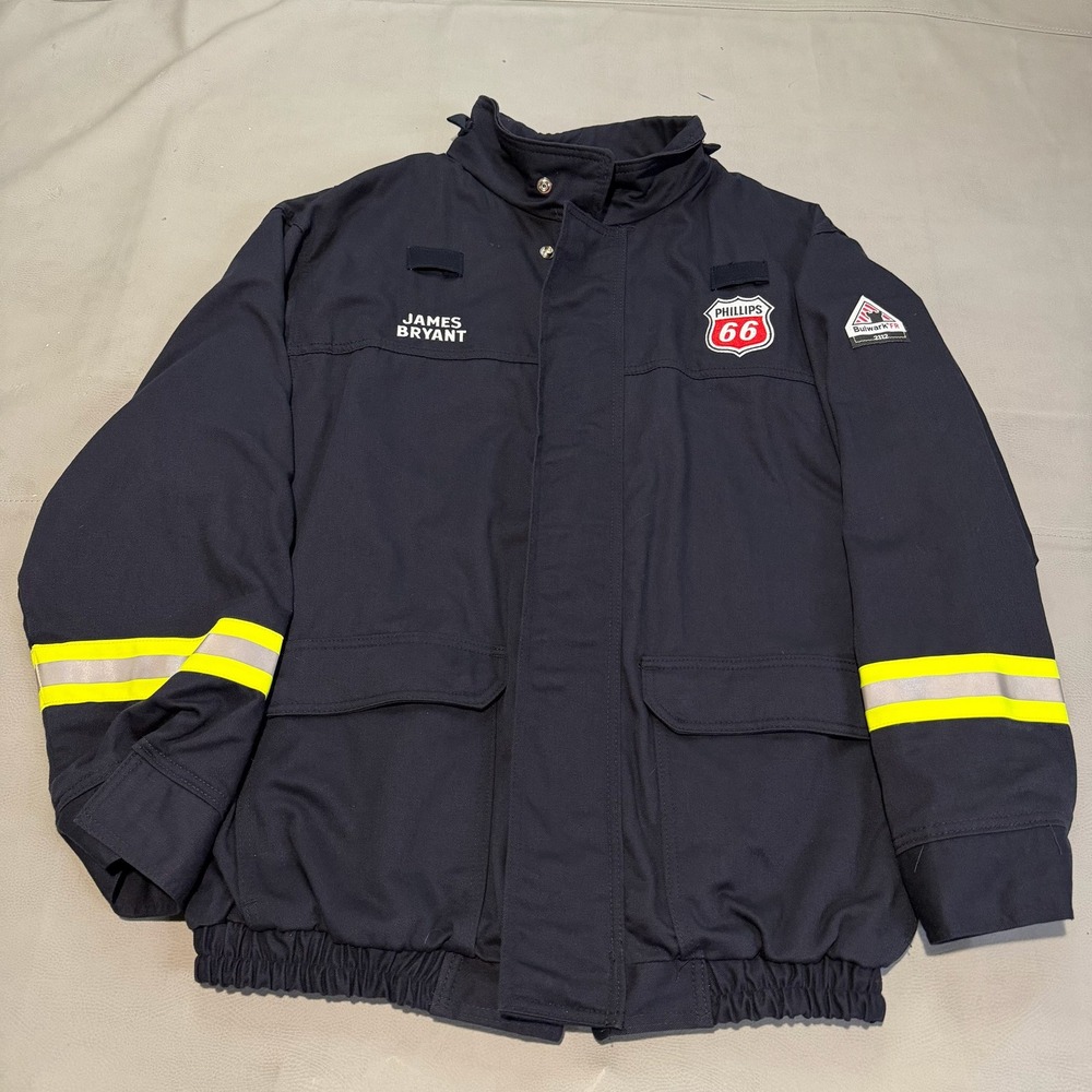 Bulwark FR Phillips 66 Flame Resistant Jacket‎ Mens XXL-LN Navy Blue JLJ8NV6